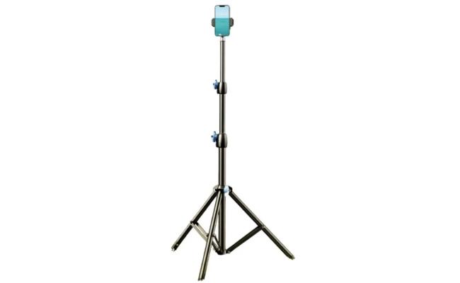 RTAKO RLD-001, Adjustable Height, Universal Compatibility, Lightweight and Portable, Non-Slip Feet, Matte Finish Carbon Steel Tripod 1.7M - Black